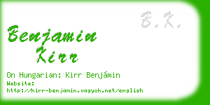 benjamin kirr business card